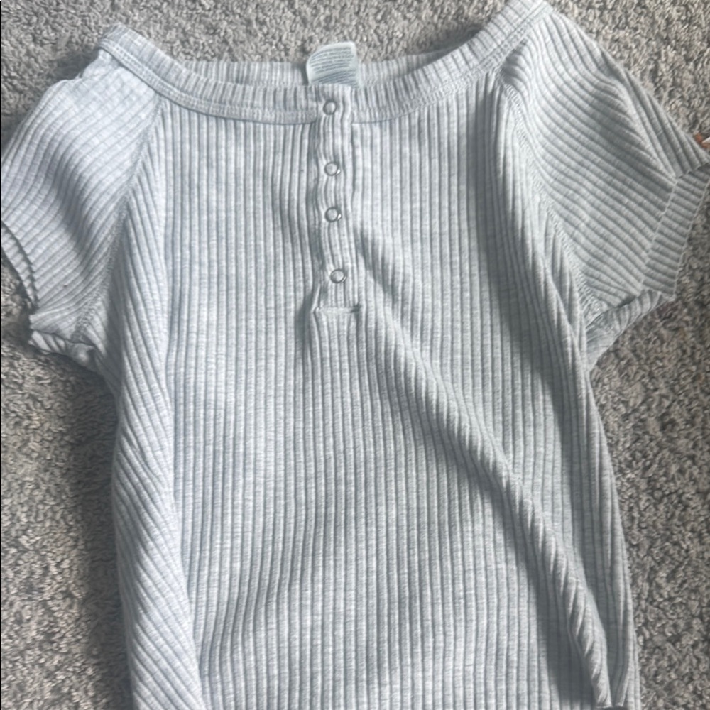 Gray Ribbed Kids Shirt